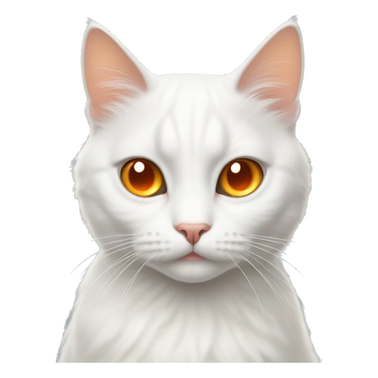 White cat with orange eyes woth bows on her head sticker