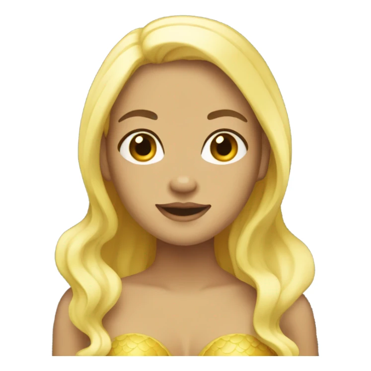 Yellow mermaid with white/tan skin  sticker