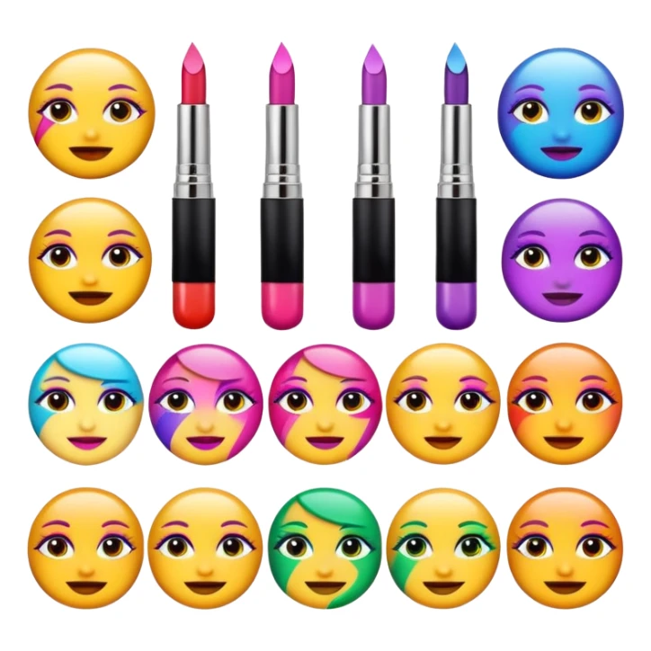 QUIERO QUE REALICES EMOJIS DE MAQUILLAJE OBJETOS sticker