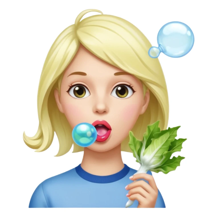 👩🏼 dans une endive géante, et à des chaussettes et fais une bulle avec un chewing-gum  sticker