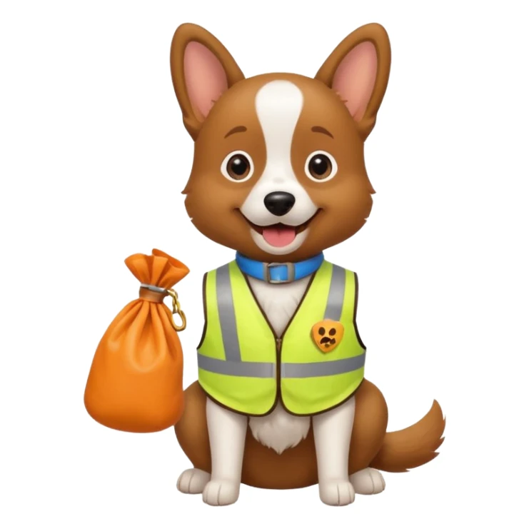 dog, Waste Management, safety vest, poop bag sticker