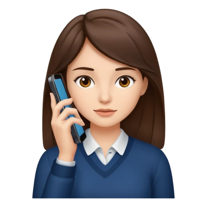 ￼ Brunette Haired Girl on the phone  sticker