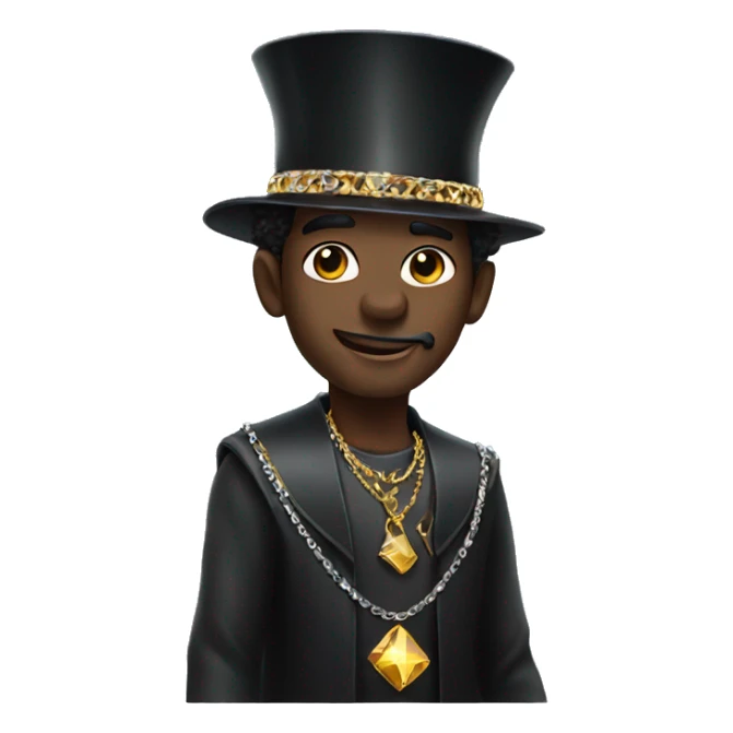 rich black magician, wearing diamond chains sticker