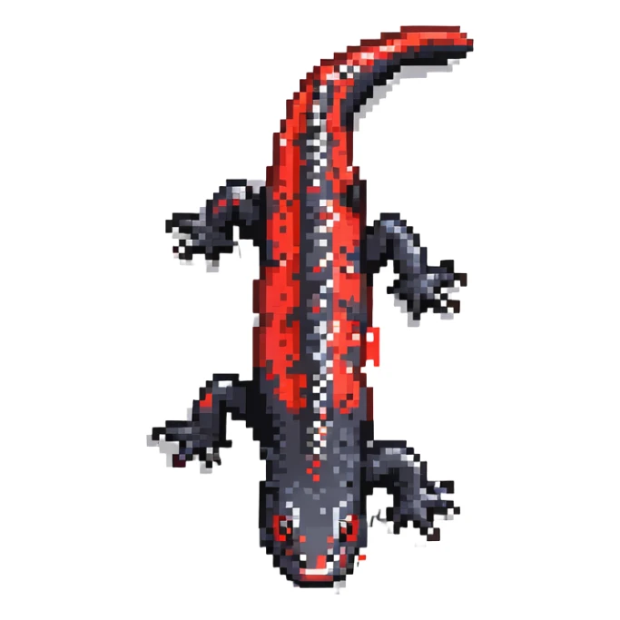 red-spotted salamander with black body and bright red spots sticker