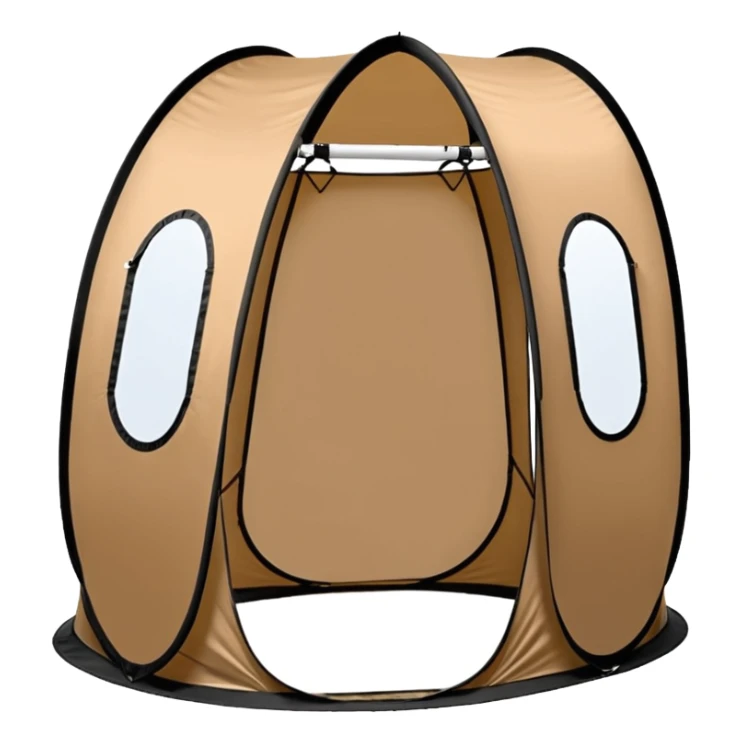 Tall Oval Narrow Pop up spray tan tent sticker