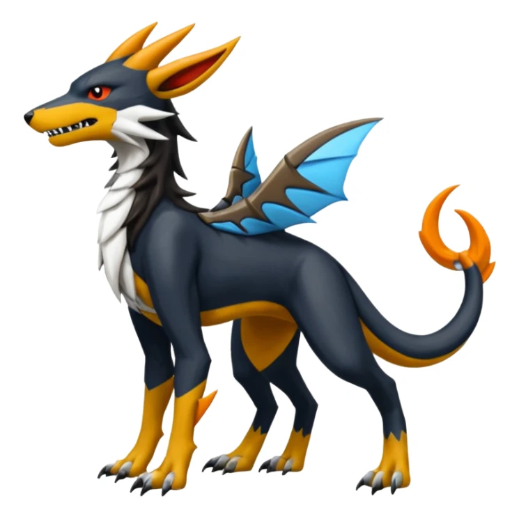 4-legged digitigrade landhai-gremz-wickerbeast-vernid-sergal-sharpedo-houndoom-hybrid-fusion-creature, full body sticker