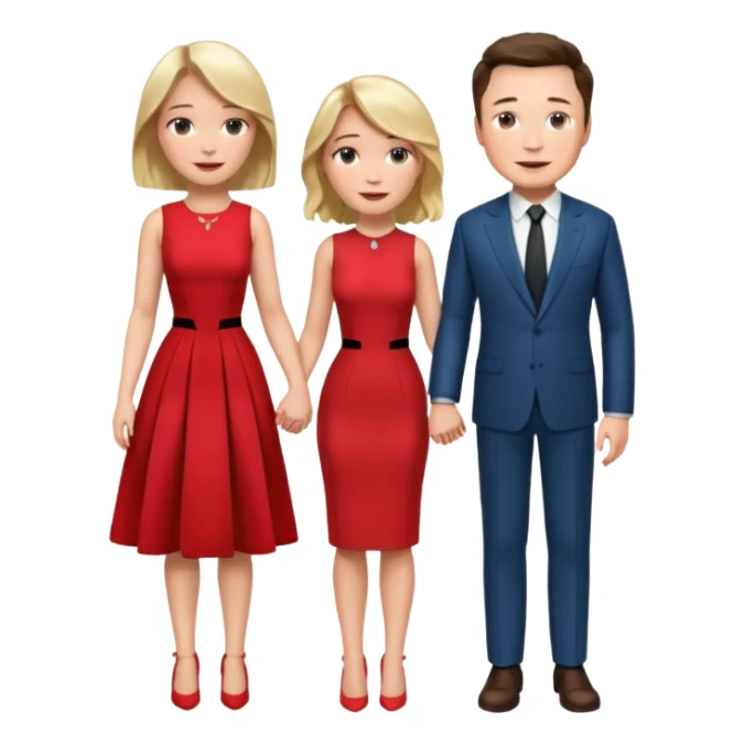 elon musk and Jennifer Lawrence in red dress sticker
