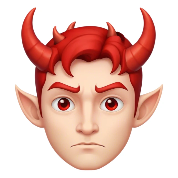 Combine pensive face emoji and the devil emoji sticker