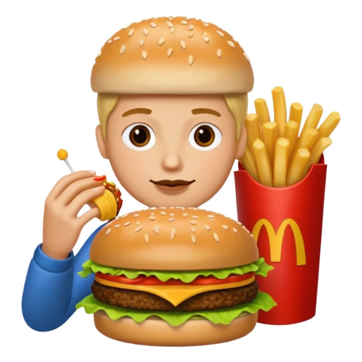 A ultra yummy Big Mac add a person eating it sticker
