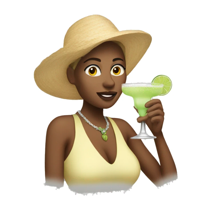 Woman drinking margarita sticker