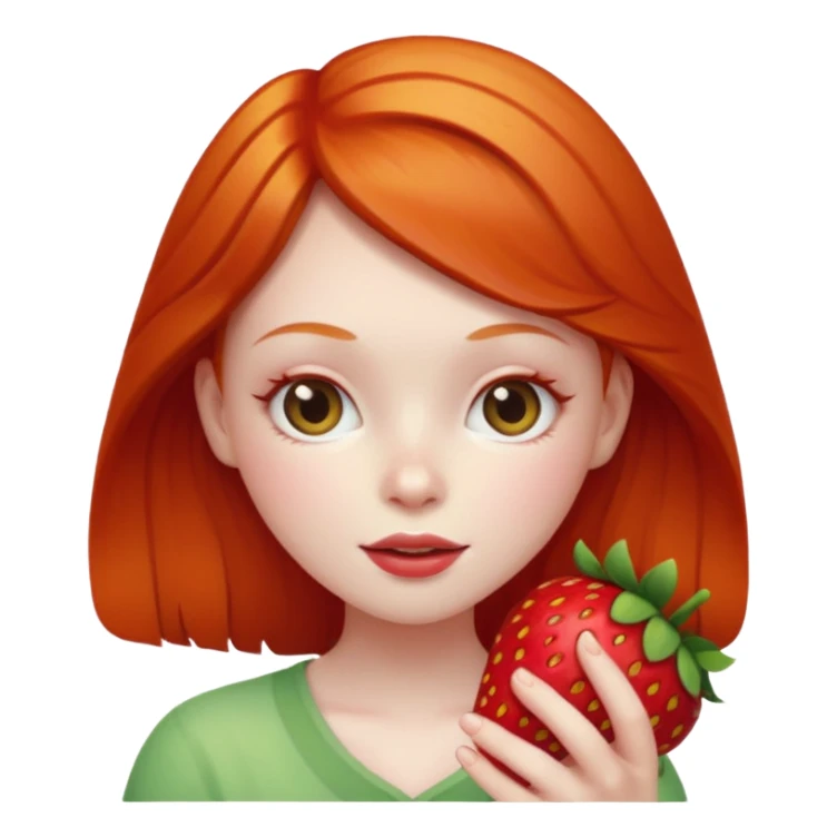 strawberry shortcake ginger girl holding a strawberry sticker
