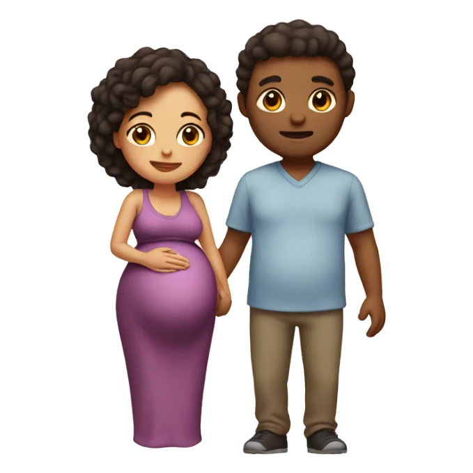 A pregnant woman with her husband  sticker