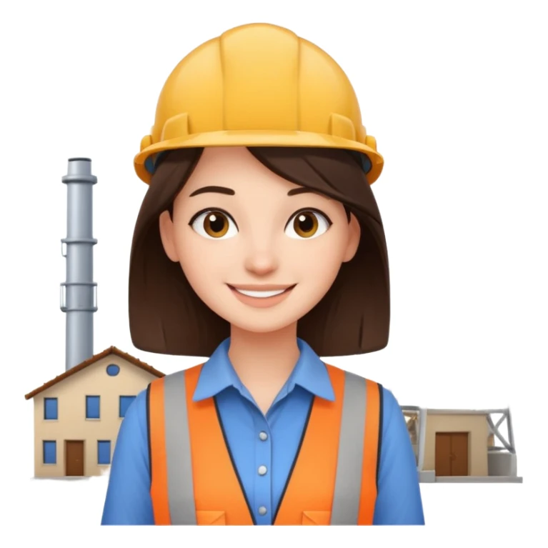 girl architect - brunette - 20 years old cute pose sticker