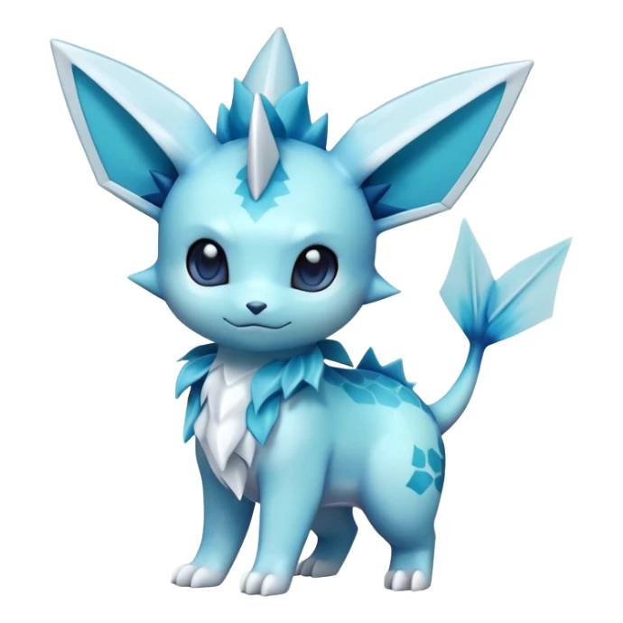 Kawaii Vaporeon-Glaceon-Pokemon-Digimon-hybrid full body sticker