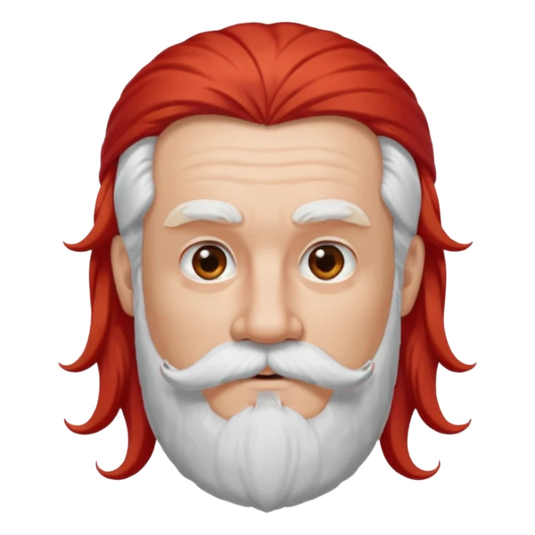 very white bearded and white mustached, red long haired, wearing ear accessories sticker