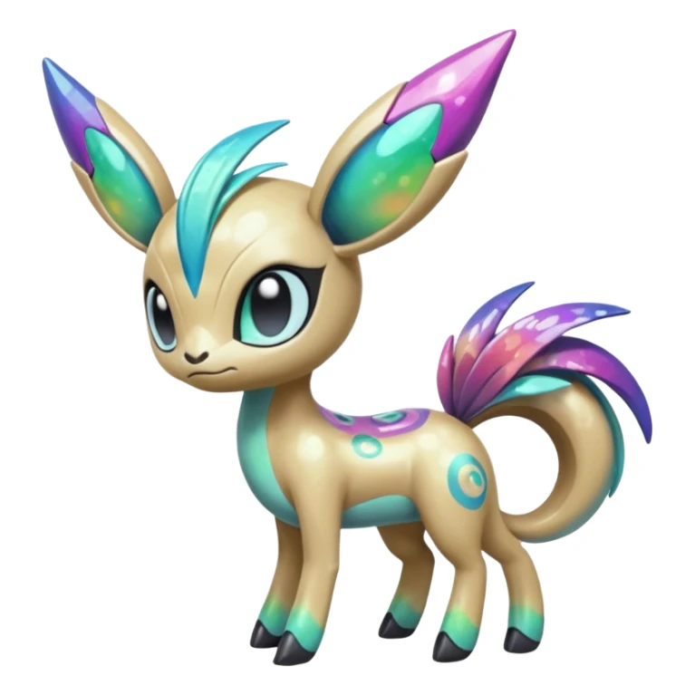 Colorful Shiny Edgy Cool Badass Painted Splashed Exotic Meloetta-Palkia-Stitch-Fakémon-creature-hybrid sticker