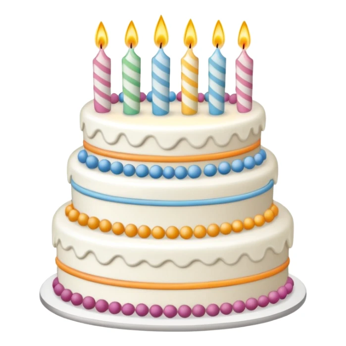 un gateau d'anniversaire dessiner au trait de couleur blanc sticker