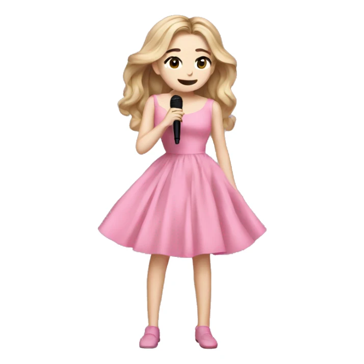 Sabrina carpenter full body singing with pink dress sticker