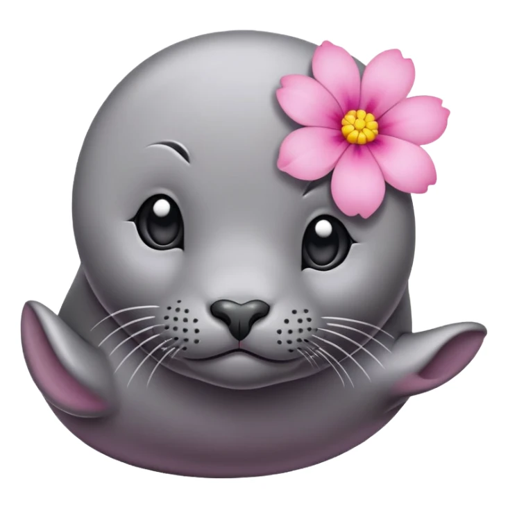 Seal with the pink flower on the head sticker