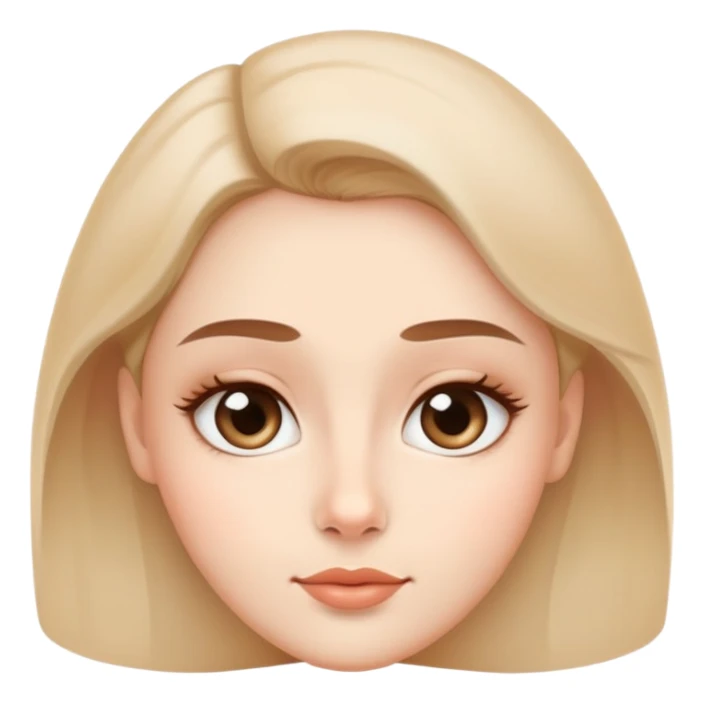 Oval face, soft jawline, full cheeks, expressive wide eyes, straight nose, curved lips, calm confident gaze, natural beauty with gentle elegance sticker