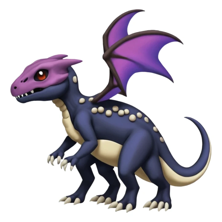 Nebulae Salandit-Cubone-Duskull-Noibat-Fakémon-hybrid-creature (full body)  sticker