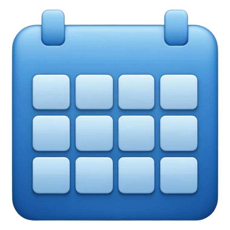 calendar icon, Apple emoji style, only shapes, no text or numbers sticker