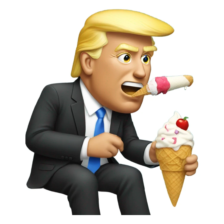 Trump eating ice cream sticker