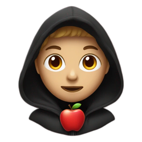 red apple wearing a black hoodie sticker
