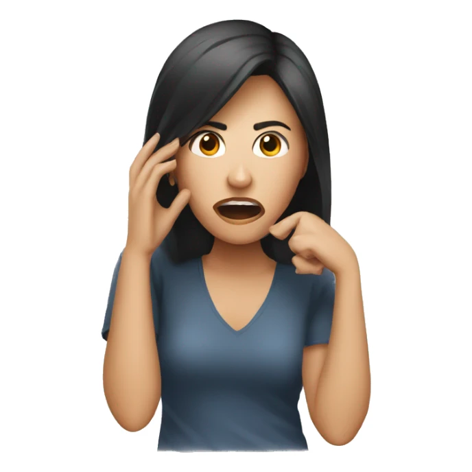 a woman calling an angry video call sticker