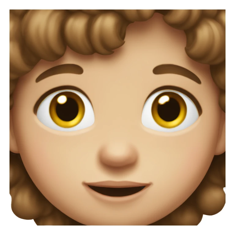 happy baby with brown hair and big eyes sticker