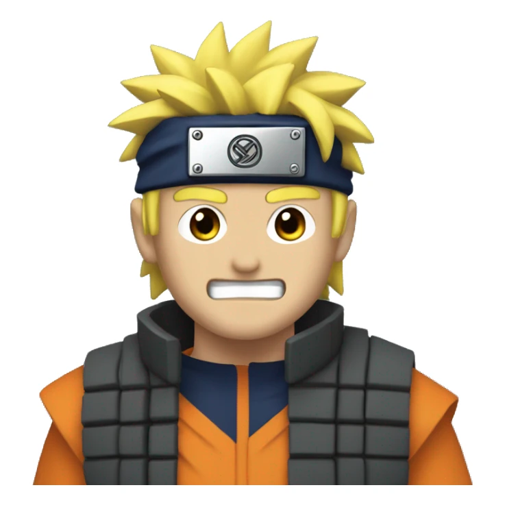 A TV with a 8-bit face and he is dressed up as naruto sticker