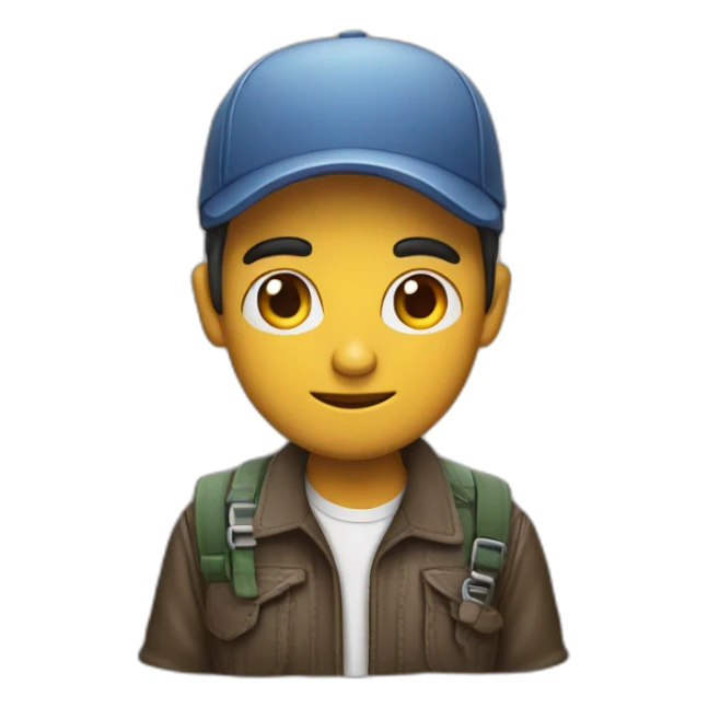 chico pelo lisop con ordenador sticker