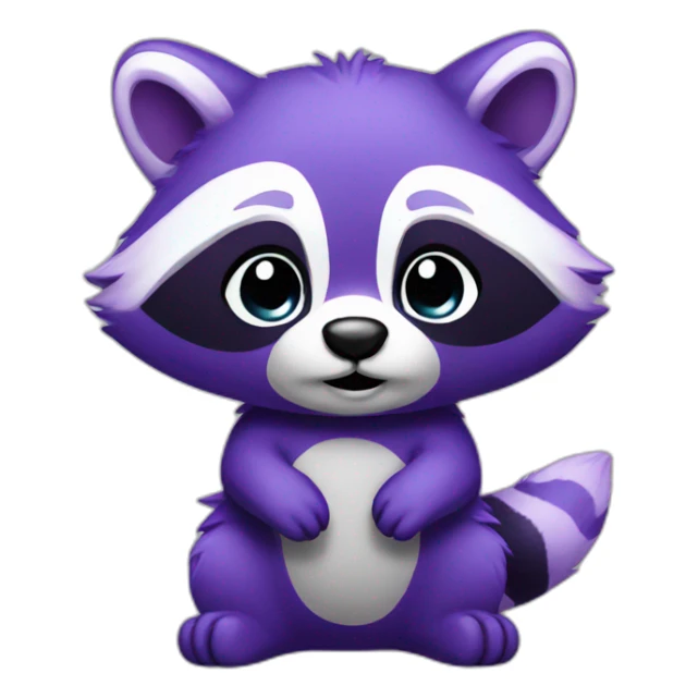 purple raccoon with body sticker