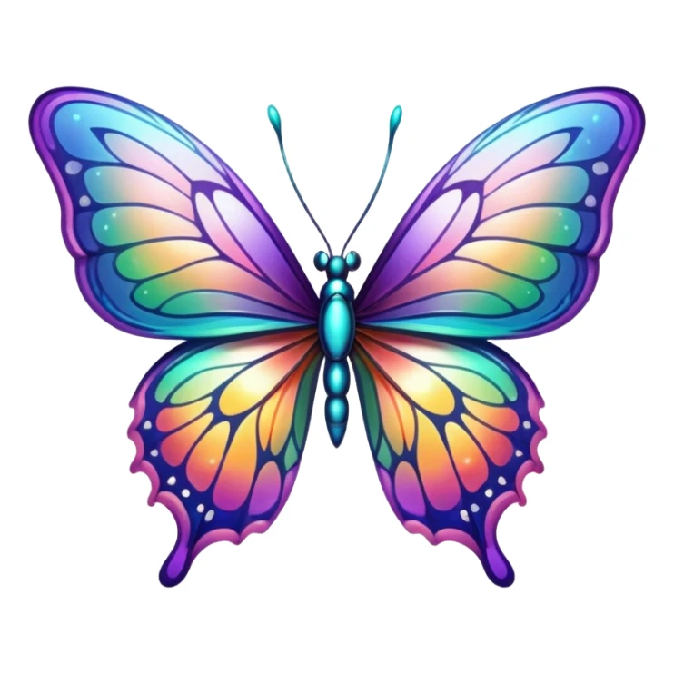 Iridescent butterfly with colorful shimmering wings sticker