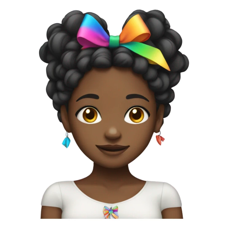 pretty black girl with bows in her hair sticker