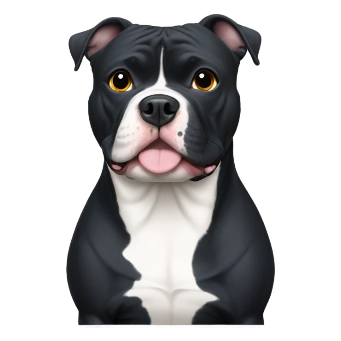 Black American Bully with small white spot on his chin sticker