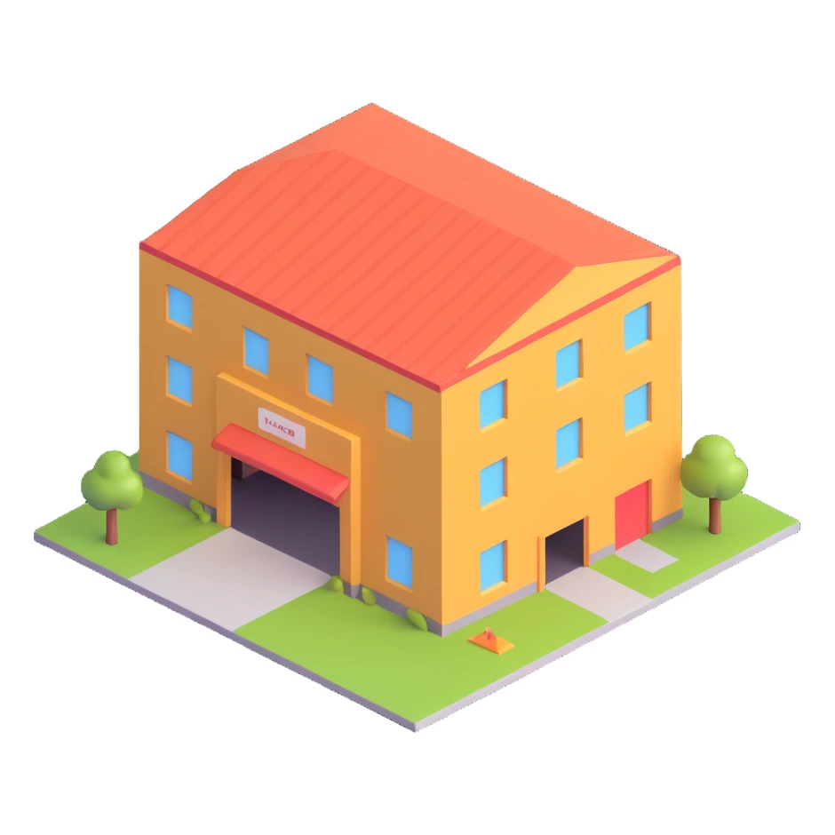 parcel warehouse building sticker