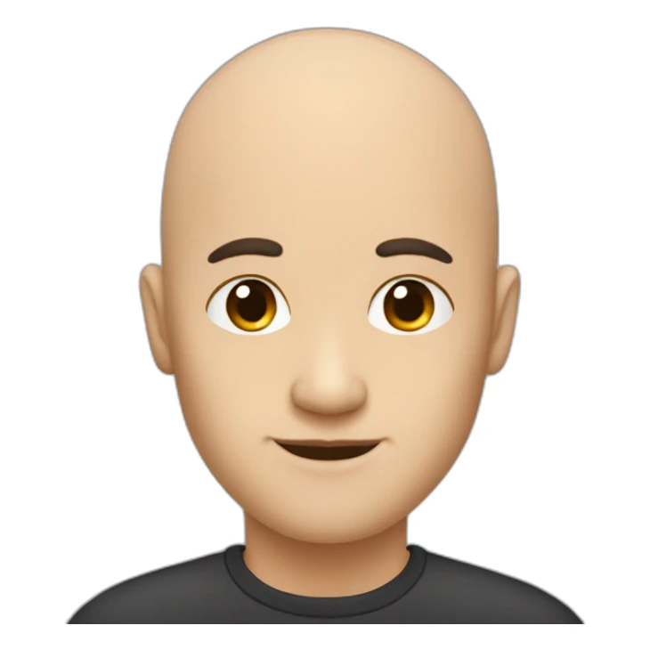 semibald  with black hair man sticker