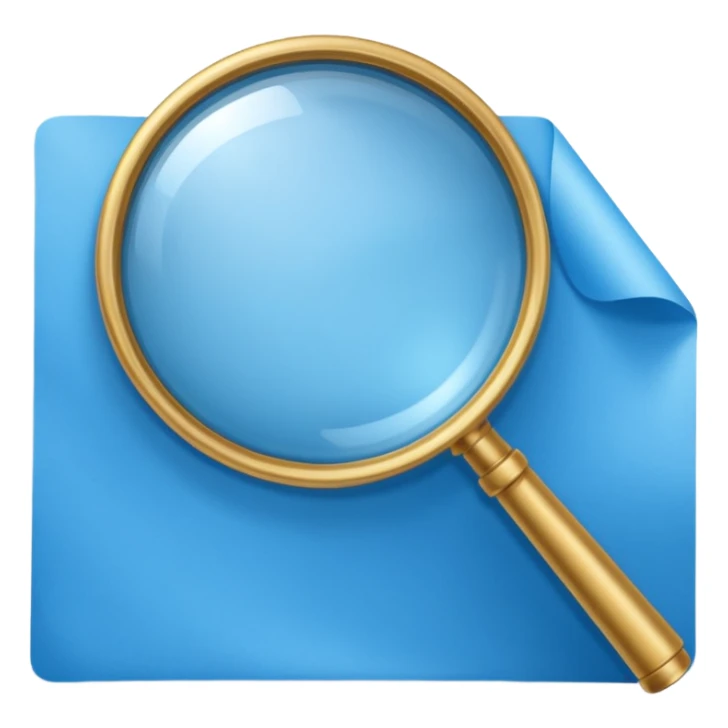  blu foglio lente di ingrandimento sticker