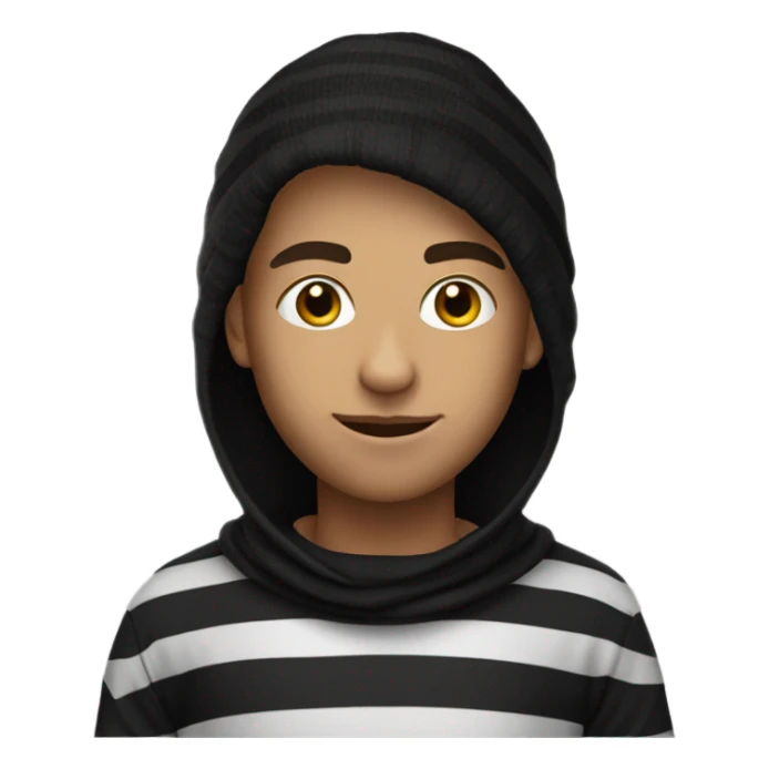 theif wearing balck striped jumper  sticker