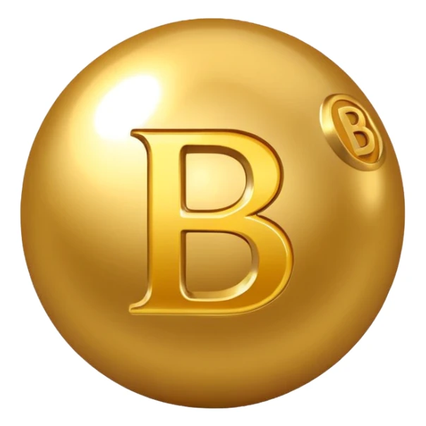 Create a golden ball emote using the initials B, E. From Belle Essence (name of a clothing shop) sticker