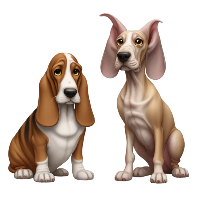 Basset hound and Sphynx cat sticker