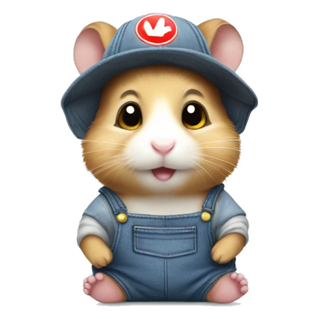 hamster in overalls and write in overalls "Nanxing" sticker