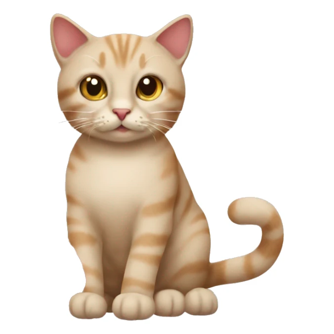 Beige cat playing with a Burgundy yarn ball sticker