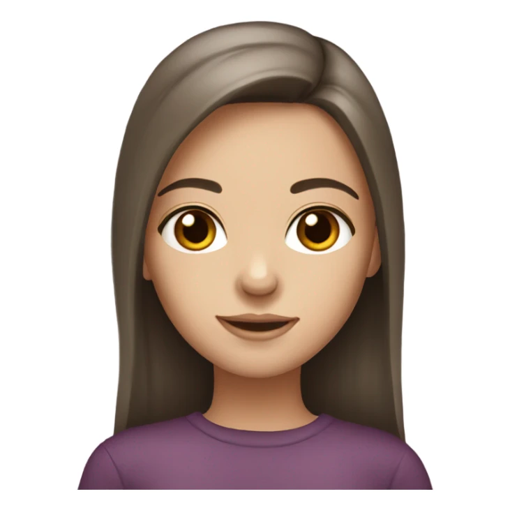 white brunette girl with brown eyes l sticker