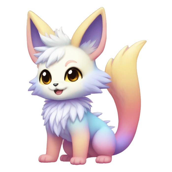 Anthro-Pastel-Gradient-Fur-Sona-Chibi-Shiny-Fakémon full body sticker