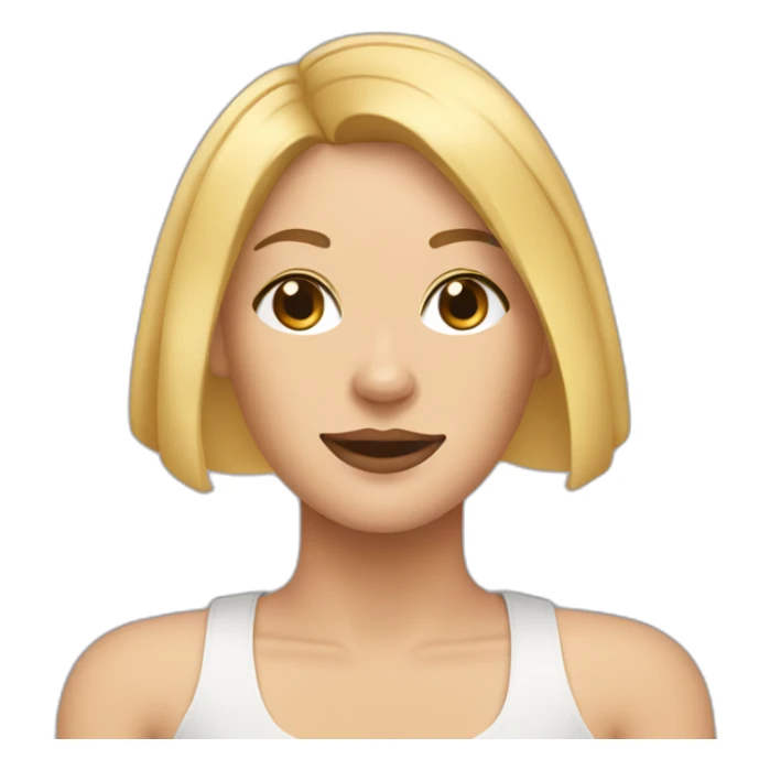 Blond lady with bob haircut sided by two pitbulls sticker