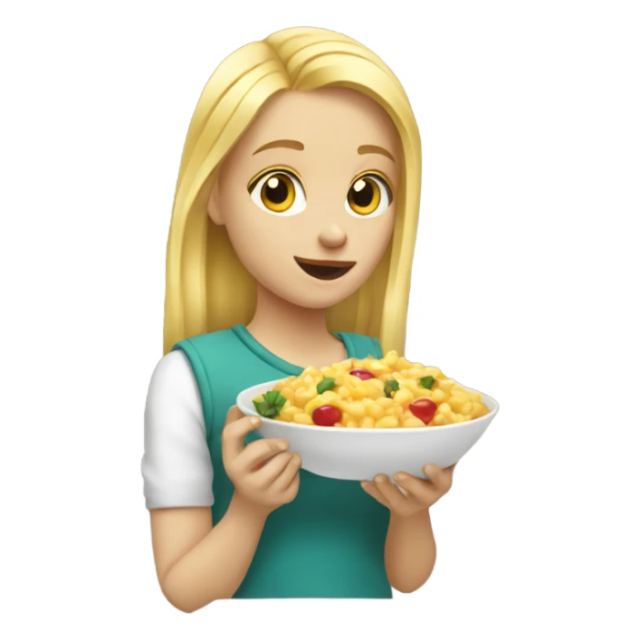 Blondę girl eat sticker