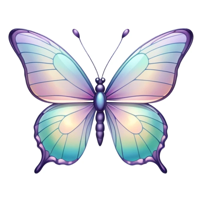 Pastel iridescent glass butterfly sticker