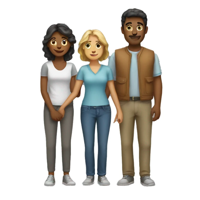 Trisal Couple of three people two women and a man  sticker